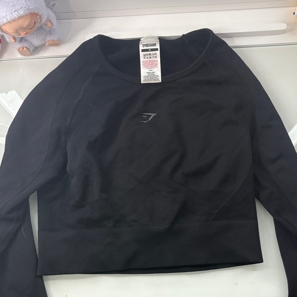 Gymshark Flex Sports Long Sleeve Crop Top - Black